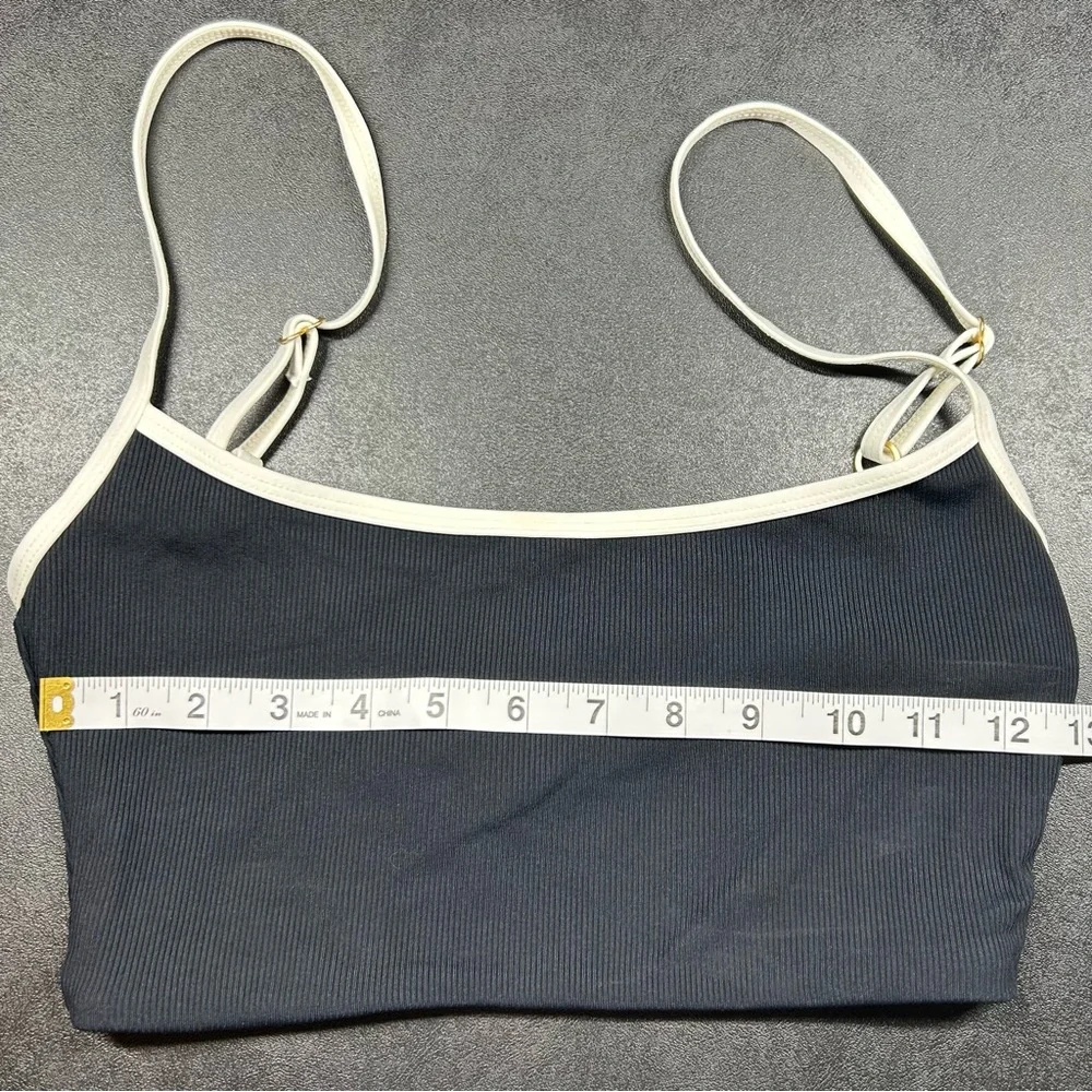 L⭐️Space Size L Adalyn Contrast Black with White Trim Bikini Top
